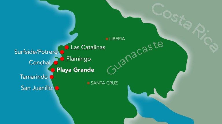 costa rica map guanacaste province